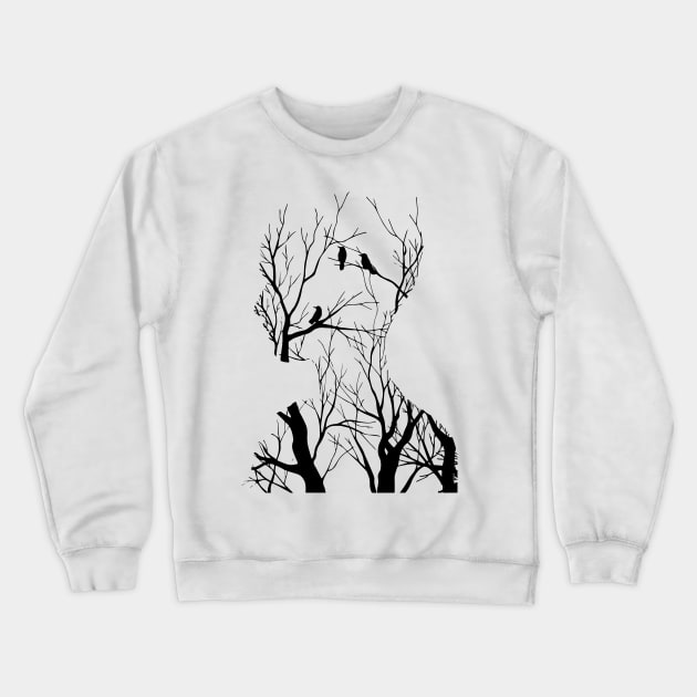 Birds In The Forest Crewneck Sweatshirt by Mandra